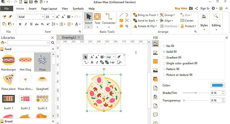 Edraw Max亿图图示怎么绘制美味的Pizza图?
