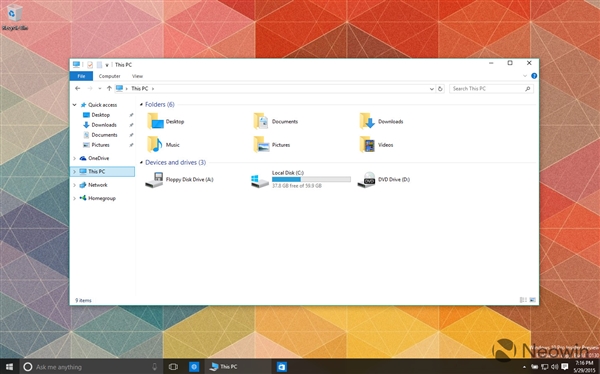 (组图)Win10 Build 10130 图赏：系统图标更加美观