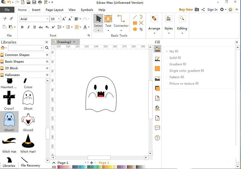 Edraw Max亿图图示怎么绘制建万圣节精灵形象?