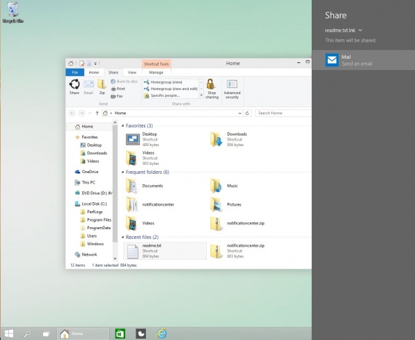 Windows10文件浏览器&ldquo;Share contract&rdquo;新功能 方便文件共享