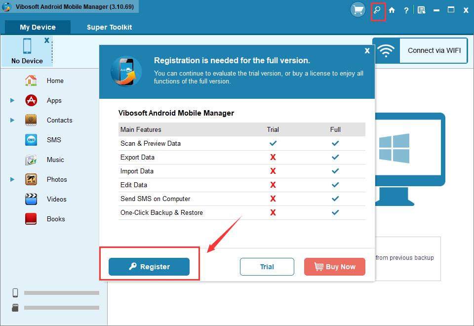 安卓手机管理工具Vibosoft Android Mobile Manager激活图文教程