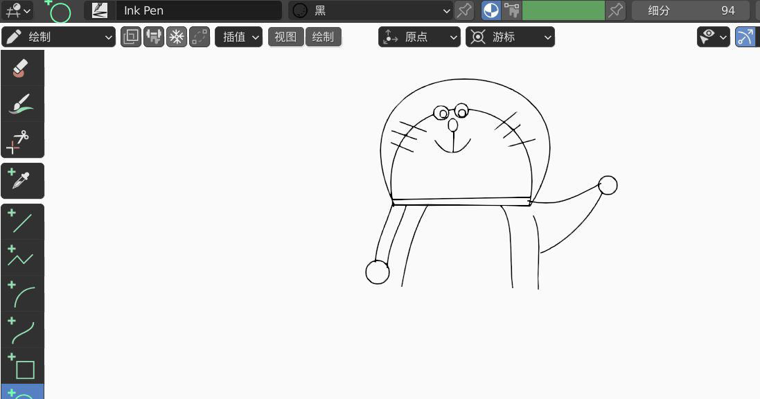 blender2.9怎么手绘哆啦A梦? blender哆啦A梦的画法