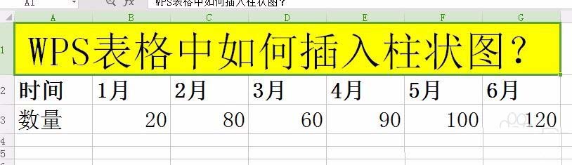 WPS表格中怎么插入柱形图?
