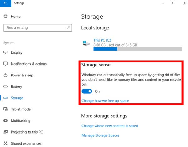 Win10创意者更新上线新功能Storage Sense:硬盘空间自动清理