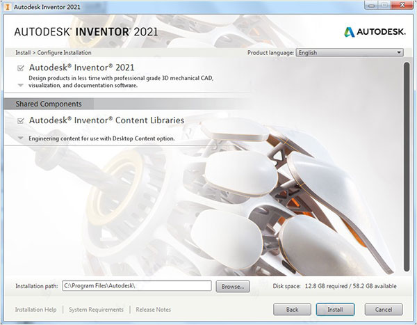 AutoDesk Inventor 2021中文版安装激活详细教程(附激活补丁)