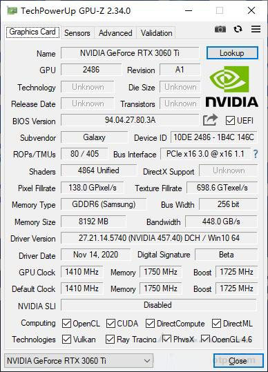 影驰RTX3060Ti金属大师OC显卡拆解与性能评测