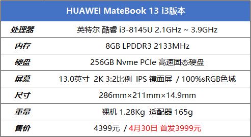华为MateBook 13 i3版性能如何 华为MateBook 13 i3版笔记本上手体验