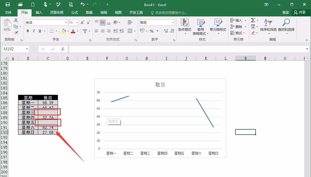 excel断开的折线图怎么连接? excel中间断开的折线图重新连接的教程