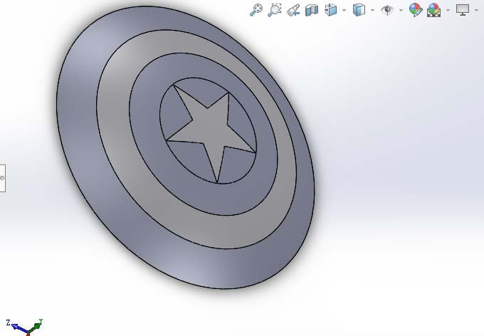 SolidWorks怎么建模美国队长盾牌?