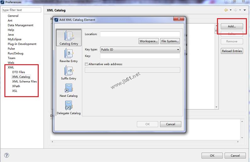 MyEclipse中配置struts.xml自动提示的方法