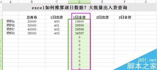 excel的逐日数据推算以及公式的表达