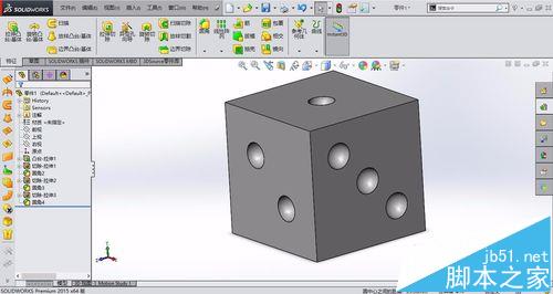 solidworks怎么画骰子模型?