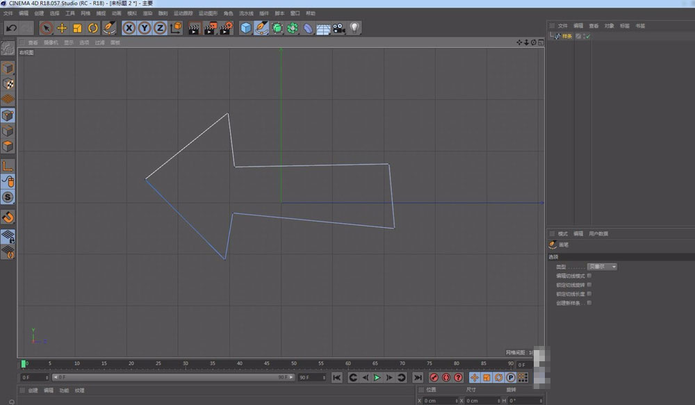 C4D样条线小技巧:C4D把倾斜的样条线转换为直线