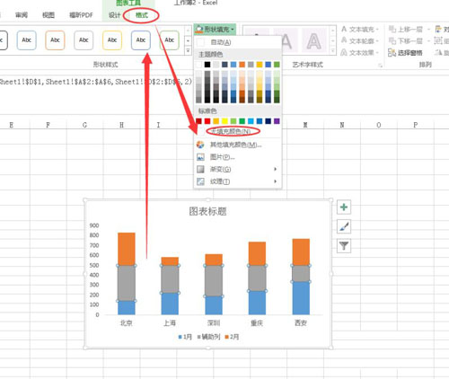excel建立双层柱形图表的方法