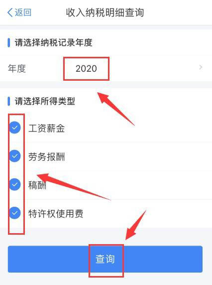 人所得税APP怎么查询2020年度个人收入纳税明细?