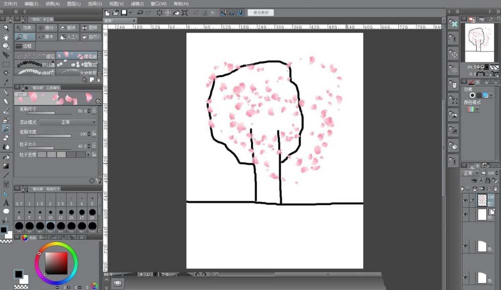 优动漫PAINT怎么添加樱花花瓣特效?