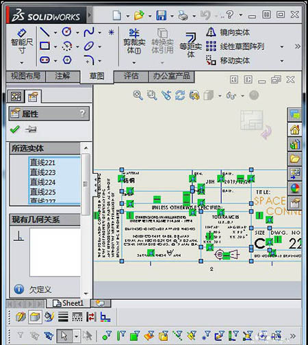 solidworks工程图图框线条颜色和粗细怎么设置?