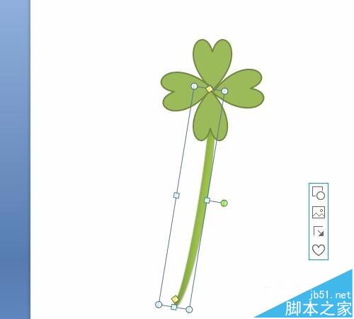 ppt中怎么绘制代表幸运的四叶草?