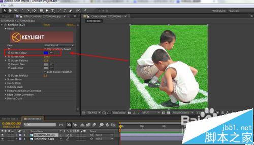 AE中怎么使用插件Keylight抠图?