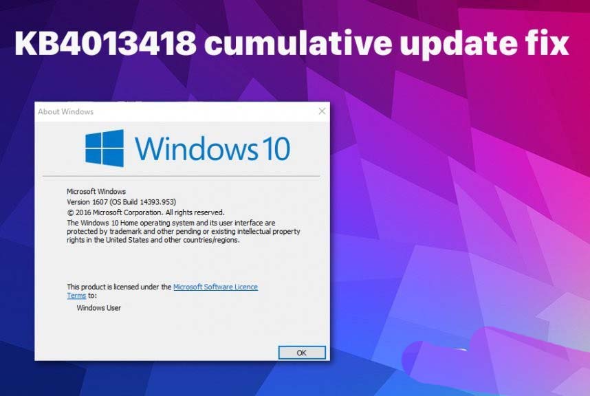 win10怎么修复KB4013418累积更新遇到的问题?