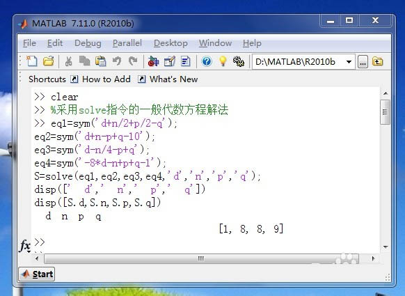 如何用matlab求解线性方程组的符号解?用matlab解符号方程组方法介绍