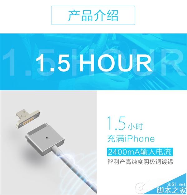 苹果iPhone盲吸充电线上线淘宝众筹 69元/1秒充电