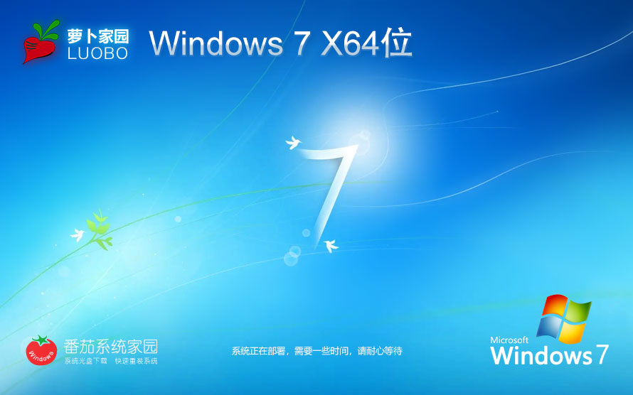 Windows7纯净版64位 萝卜家园win7下载 Ghost 免激活工具 