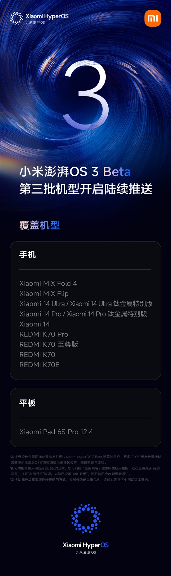 远超规划10倍！小米澎湃OS 3 Beta版实际升级用户超120万