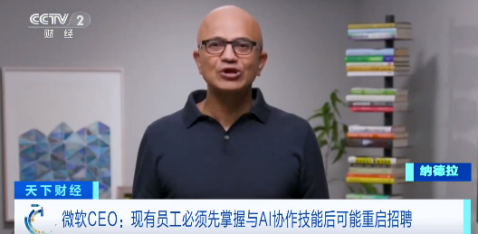 微软CEO纳德拉:公司或在一年内重启招聘 前提是现有员工掌握与AI协作技能 微软CEO纳德拉:公司或在一年内重启招聘 前提是现有员工掌握与AI协作技能