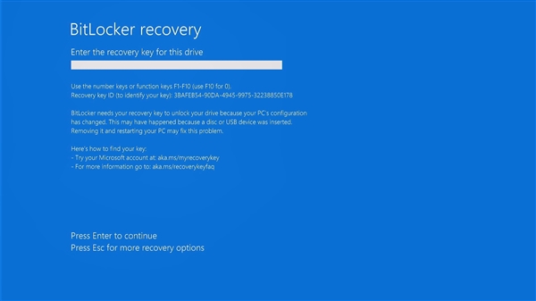 Windows 10/11 Bug触发BitLocker加密恢复模式：一不小心 数据全完