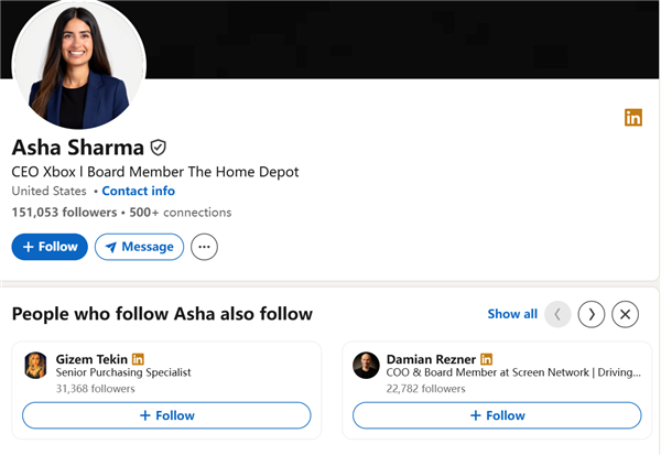 游戏玩家有福了：印度裔女高管接任微软游戏CEO 几乎零游戏经验