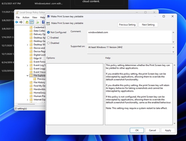微软想通了！Win11新特性曝光：Print Screen键不再独占 第三方也能用