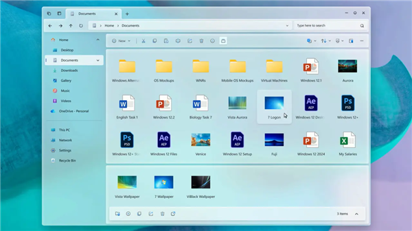 用户自制概念版Windows 12文件管理器！界面惊艳：还有新功能