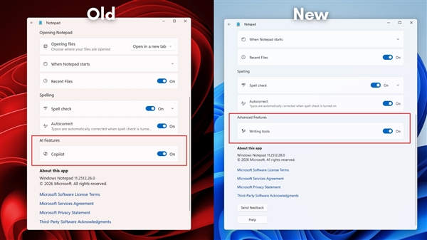 微软终于听劝!Copilot从Win11应用退场:记事本、截图率先实现