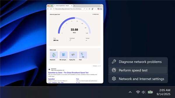 草台班子配图！Win11终于原生集成网速测试：宣发图居然是macOS