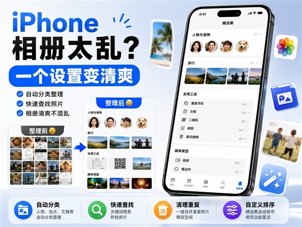 iPhone相册太乱:一分钟自动分类整理变清爽