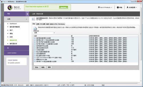Serv-U FTP Server截图