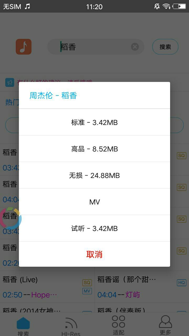 歌词适配截图