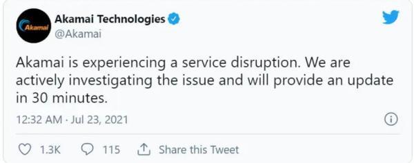 Akamai DNS 中断导致全球主要网站和在线服务瘫痪