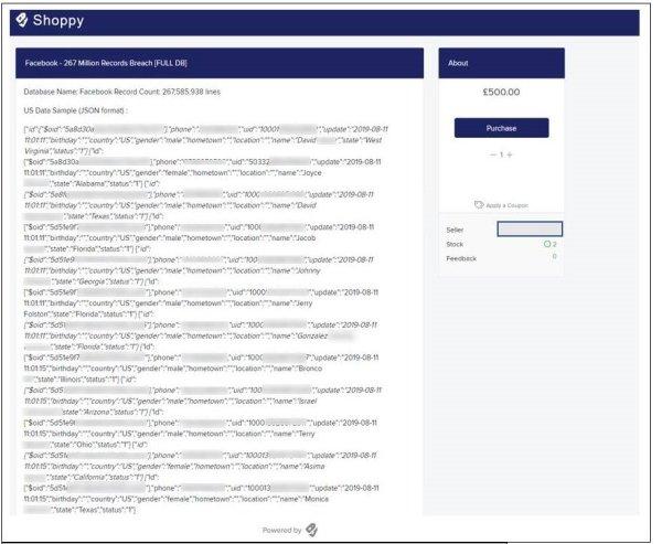 2.67亿Facebook用户信息以500英镑在暗网出售