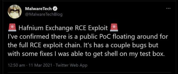 Microsoft Exchange ProxyLogon PoC漏洞利用公布