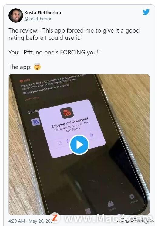 App Store现重大bug：开发者可以强制用户给5星好评后容许程序运行