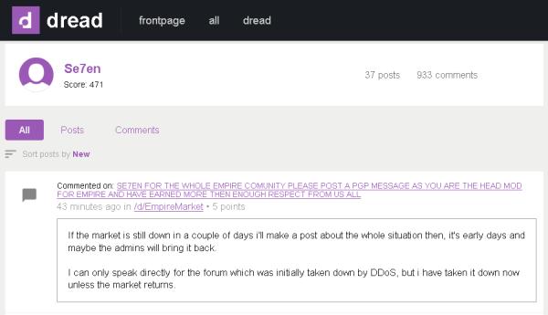 暗网巨头Empire Market关闭数日，是DDoS还是“退场骗局”？