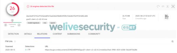 ESET的研究人员发现了一起针对越南政府认证机构的供应链攻击行动