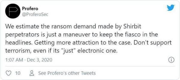 一个自称“黑影”(BlackShadow)的黑客组织竟向以色列一家保险公司勒索100万美元