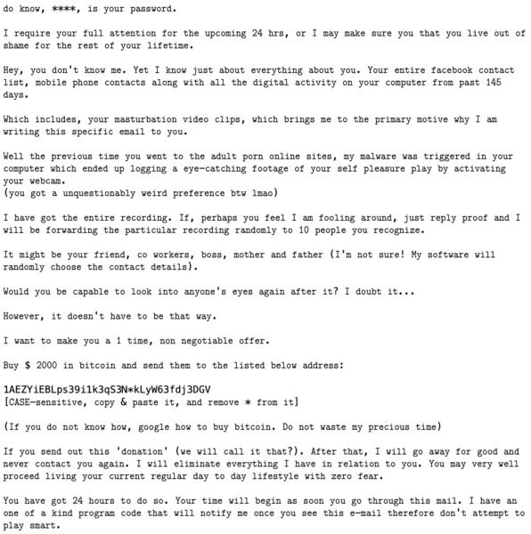 收到勒索电子邮件时该怎么办