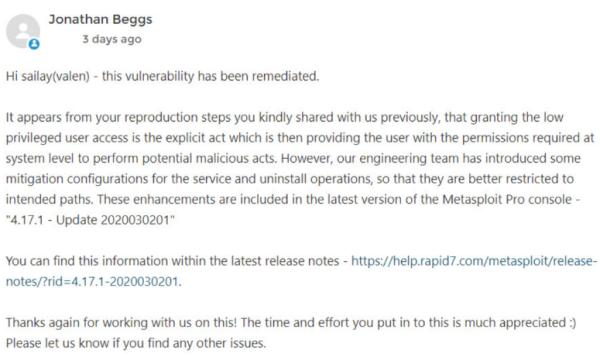 Metasploit Framework 4.17.0 本地提权漏洞分析
