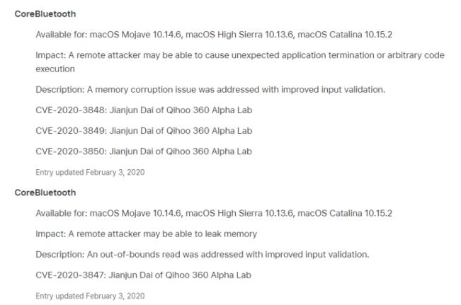 360发现5个MacOS蓝牙漏洞 可实现零点击无接触远程利用