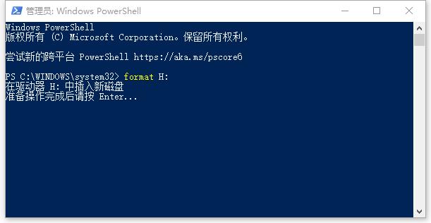 使用命令进行格式化