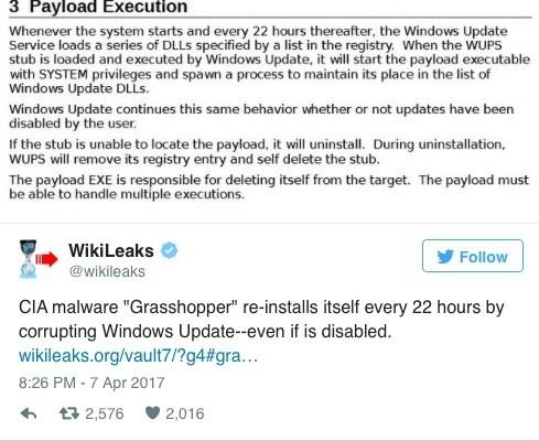 CIA 泄密第七波&ldquo;Grasshopper&rdquo;：攻击Windows PC，每隔22小时重新安装